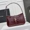 Saint Laurent Le 5 A 7 Hobo Bag In Patent Leather Burgundy/Gold