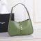 Saint Laurent Le 5 A 7 Hobo Bag In Smooth Leather Green/Gold