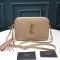 Saint Laurent Lou Camera Bag In Quilted Leather Apricot/Gold