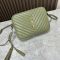Saint Laurent Lou Camera Bag In Quilted Leather Green/Gold