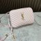 Saint Laurent Lou Camera Bag In Quilted Leather Pink/Gold