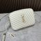Saint Laurent Lou Camera Bag In Quilted Leather White/Gold