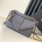 Saint Laurent Medium Classic College Chain Bag In Matelasse Leather Grey/Silver