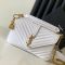 Saint Laurent Medium Classic College Chain Bag In Matelasse Leather White/Gold