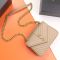 Saint Laurent Medium College Chain Bag In Quilted Leather Apricot/Gold