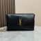 Saint Laurent Medium Kate Reversible Bag In Crocodile-Embossed Leather and Suede Black/Gold