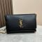 Saint Laurent Medium Kate Reversible Bag In Smooth Leather and Suede Black/Gold