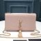 Saint Laurent Medium Kate Tassel Bag In Crocodile Embossed Shiny Leather Pink/Gold