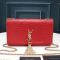 Saint Laurent Medium Kate Tassel Bag In Crocodile Embossed Shiny Leather Red/Gold