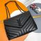 Saint Laurent Medium Loulou Chain Bag In Matelasse Y Leather Black