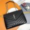Saint Laurent Medium Loulou Chain Bag In Matelasse Y Leather Black/Silver