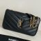 Saint Laurent Medium Loulou Chain Bag In Matelasse Lambskin Black/Gold
