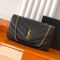 Saint Laurent Medium Loulou Chain Bag In Matelasse Lambskin Dark Grey/Gold