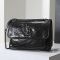 Saint Laurent Medium Niki Bag In Crinkled Vintage Leather Black/Silver