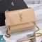 Saint Laurent Medium Sunset Flap Bag In Crocodile Embossed Leather Apricot/Gold