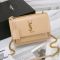 Saint Laurent Medium Sunset Flap Bag In Leather Apricot/Gold