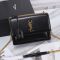 Saint Laurent Medium Sunset Flap Bag In Leather Black/Gold