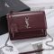 Saint Laurent Medium Sunset Flap Bag In Leather Burgundy/Silver