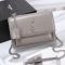 Saint Laurent Medium Sunset Flap Bag In Leather Grey/Silver