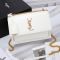 Saint Laurent Medium Sunset Flap Bag In Leather White/Gold