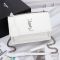 Saint Laurent Medium Sunset Flap Bag In Leather White/Silver