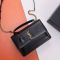 Saint Laurent Medium Sunset Top Handle Bag In Box Leather Black/Gold