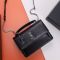 Saint Laurent Medium Sunset Top Handle Bag In Box Leather Black/Silver