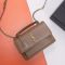 Saint Laurent Medium Sunset Top Handle Bag In Box Leather Brown/Gold