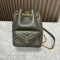 Saint Laurent Mini Joe Bucket Bag In Quilted Lambskin Olive/Gold
