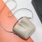 Saint Laurent Mini Le 37 Bucket Bag In Shiny Leather Grey/Silver