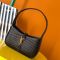 Saint Laurent Mini Le 5 A 7 Hobo Bag In Crocodile-Embossed Shiny Leather Black/Gold