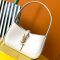 Saint Laurent Mini Le 5 A 7 Hobo Bag In Smooth Leather White/Gold