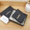 Saint Laurent Cassandre Flap Card Case In Matelasse Grain De Poudre Leather Black/Gold