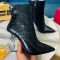 Saint Laurent Opyum Booties Women Crocodile Embossed Leather Black