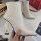 Saint Laurent Opyum Booties Women Smooth Leather Beige/Gold