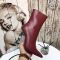 Saint Laurent Opyum Booties Women Smooth Leather Red