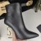 Saint Laurent Opyum Booties Women Smooth Leather With Snake Heel Black/Gold