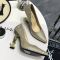Saint Laurent Opyum Pumps Women Glitter Rhinestones Fabric Gold