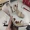 Saint Laurent Opyum Sandals Women Suede Cherry/Gold