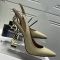 Saint Laurent Opyum Slingback Pumps Women Patent Leather Beige/Gold