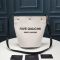 Saint Laurent Rive Gauche Bucket Bag In Linen and Leather White