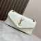 Saint Laurent Small Calypso Bag In Plunged Lambskin White/Gold