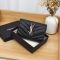Saint Laurent Small Cassandre Envelope Wallet In Matelasse Grain De Poudre Leather Black/Gold