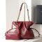 Saint Laurent Small Jamie Shopping Bag In Lambskin Burgundy/Gold