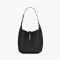 Saint Laurent Small Le 5 A 7 Supple Bag In Grained Leather Black/Silver