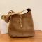 Saint Laurent Small Le 5 A 7 Supple Bag In Suede Brown/Gold