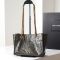 Saint Laurent Small Niki East/West Shopping Bag In Crinkled Vintage Leather Olive/Gold