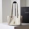 Saint Laurent Small Niki East/West Shopping Bag In Crinkled Vintage Leather White/Gold