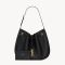 Saint Laurent Small Paris VII Hobo Bag In Grained Leather Black/Gold