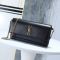 Saint Laurent Sunset Clutch In Box Leather Black/Gold